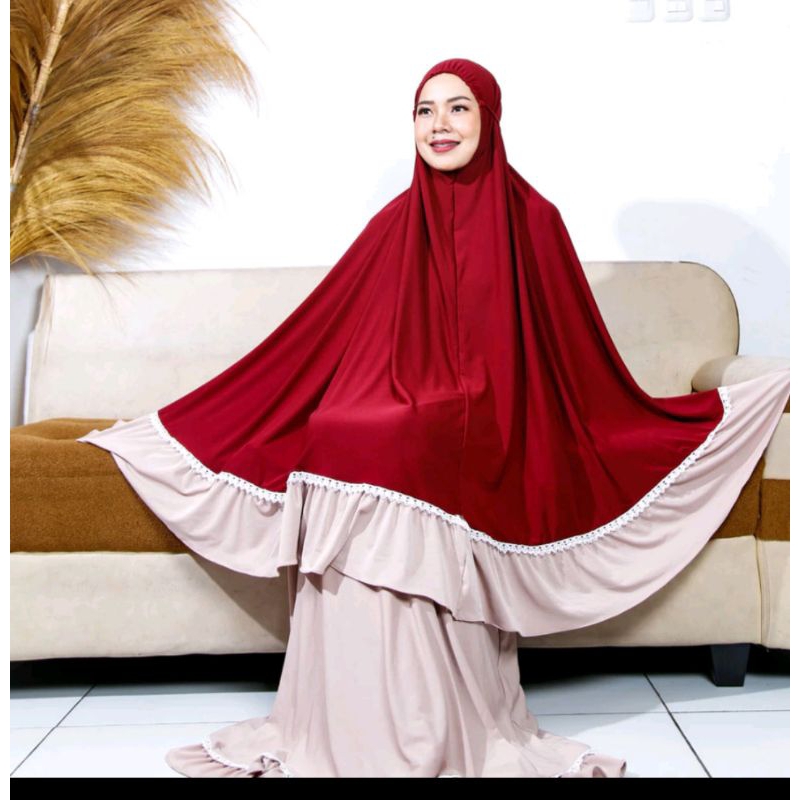 mukena jumbo kombinasi jersey zoya