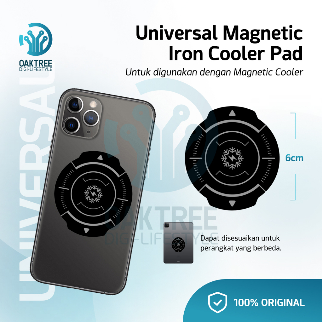 Oaktree Magnetic Iron Pad Stiker Magnet Pendingin HP Gaming
