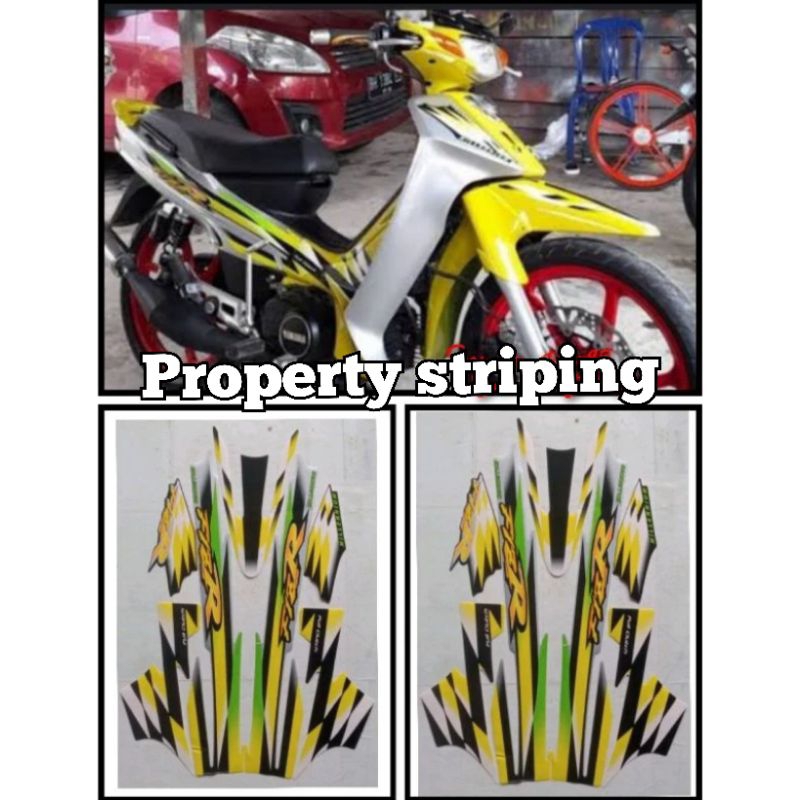 lis sticker striping FIZ R MILENIUM warna kuning muda silver