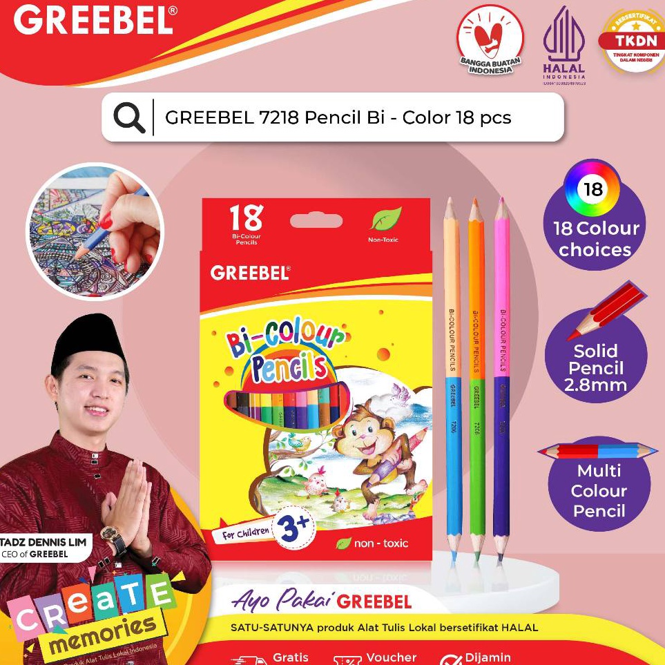 

Produk Ngetrends GREEBEL Pensil Warna 7218 BI COLOUR 36 WARNA ColoringColorColour Pencils Cerah tidak beracun utk mewarnai anak