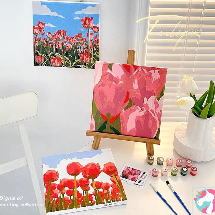 

Special Order Paint by Number Kit Canvas DIY Floral Scenery Kanvas Lukis Set Menggambar Melukis