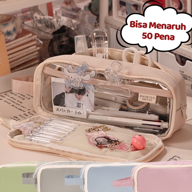 

Baru Meriah Large Capacity Kawaii Pencil Cases flip Pencil Bag Pouch Holder Box for Girls Office Student Stationery Organizer School Supplies