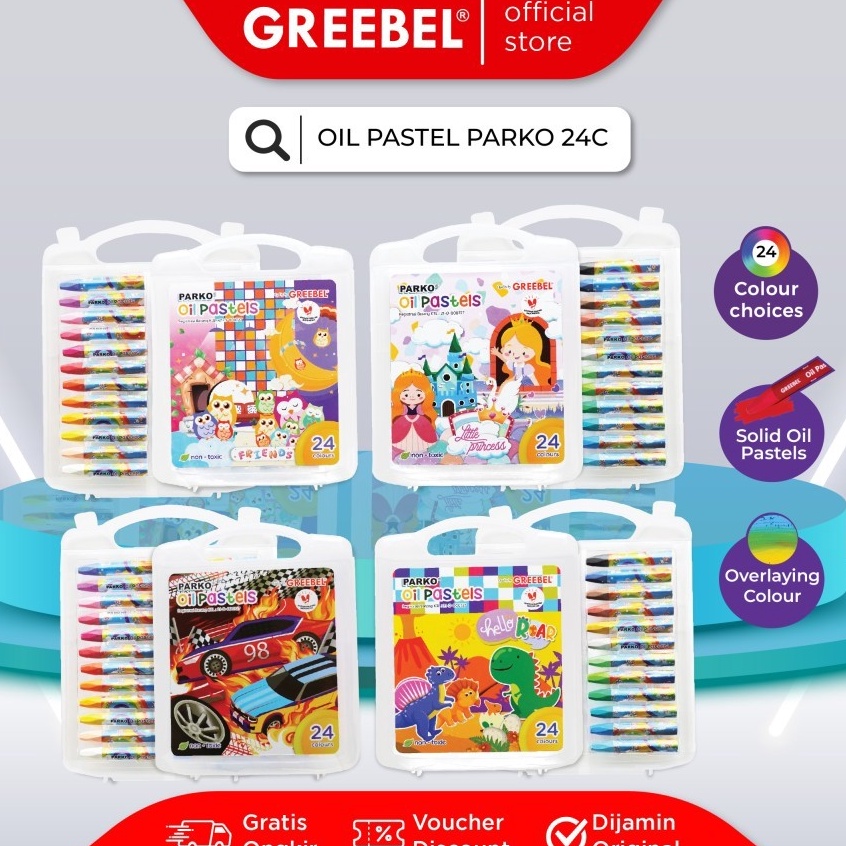 

Super Pembelian Crayon 24 Warna Parko Oil Pastel set 24 Parko Non Toxic
