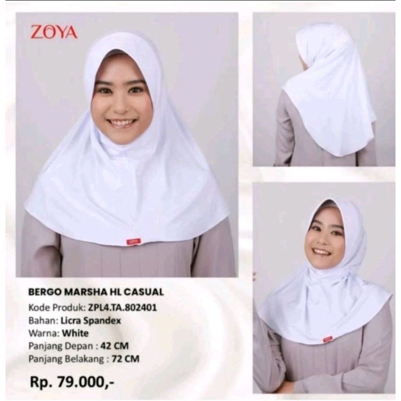 Bergo Marsha HL dan HB Casual Zoya