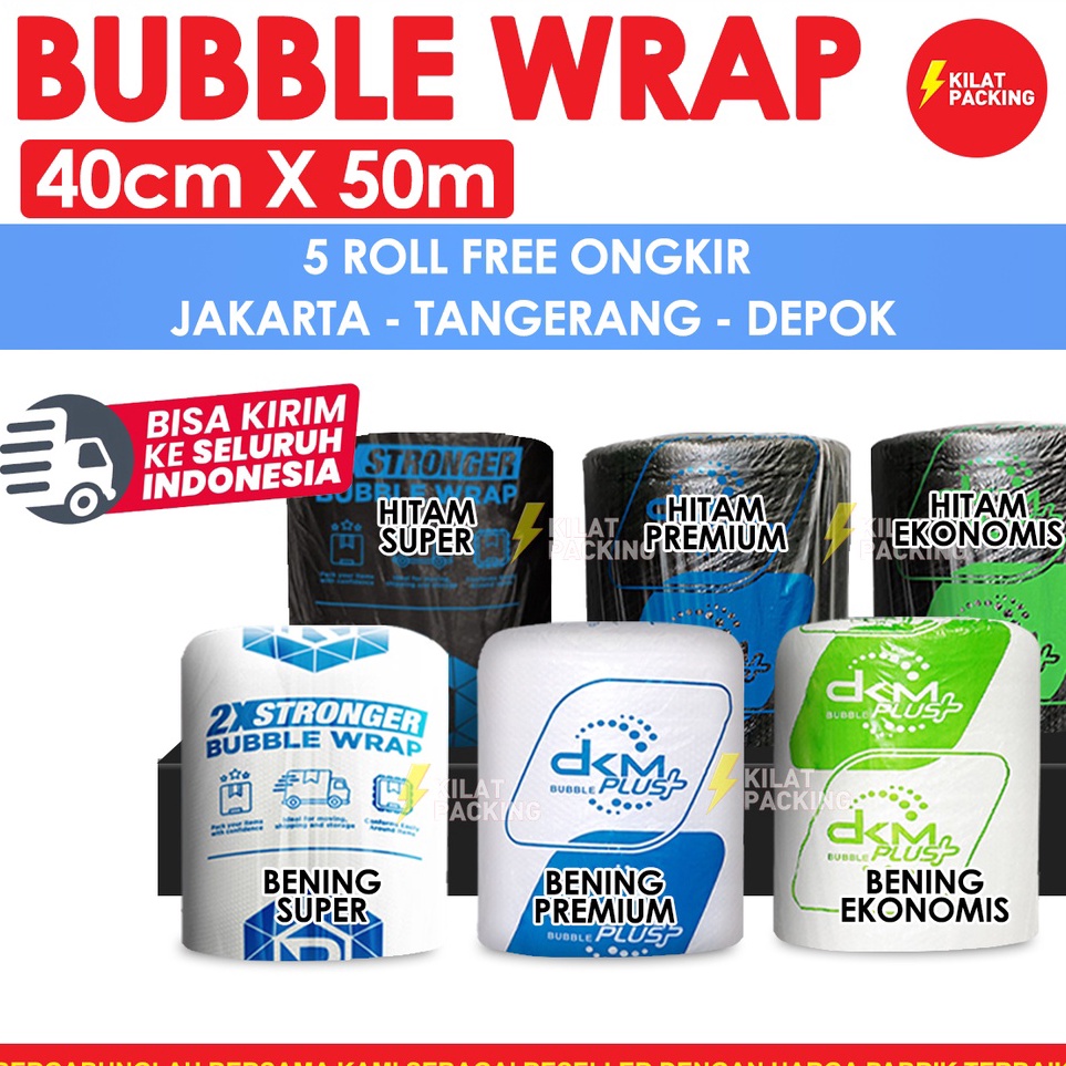 

High Quality BUBBLE WRAP 4CM X 5M PREMIUM TEBAL DELKOMAS DKM PLUS TERMURAH SATUAN