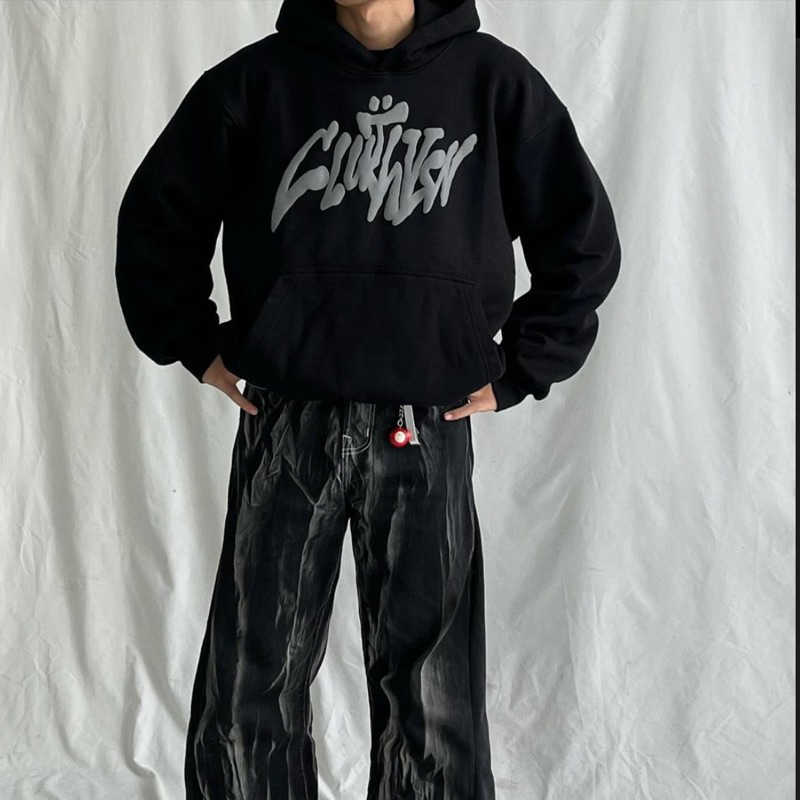 [CLUTHVISION.STUFF] HOODIE BOXY CLUTHVISION BLESSINGS BLACK ORIGINAL