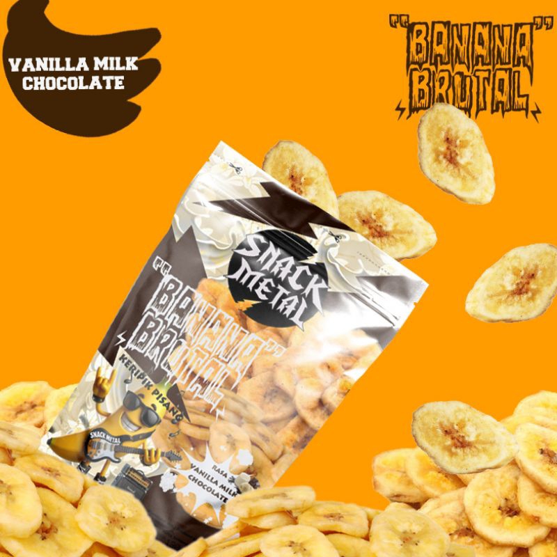 

Snack Keripik Pisang Rasa Vanilla Milk Chocolate 130g Keripik Pisang Kepok Renyah Gurih Lezat Cemilan murah Halal Enak