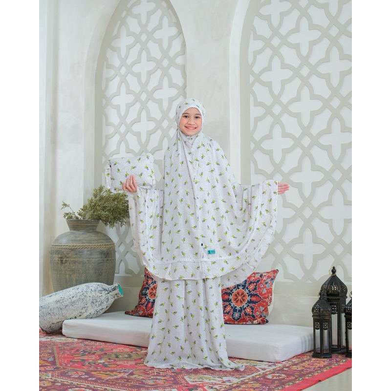 Mukena Anak Rayon Zlatra Signature Charcoal Rose
