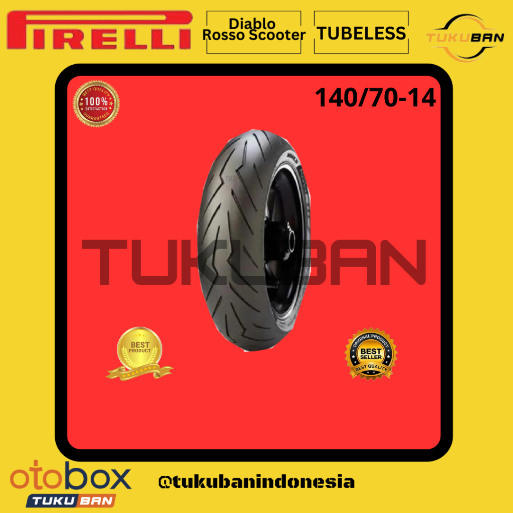 Ban Motor PIRELLI DIABLO ROSSO SCOTTER 140/70-14 (TUBELESS) Ring 14
