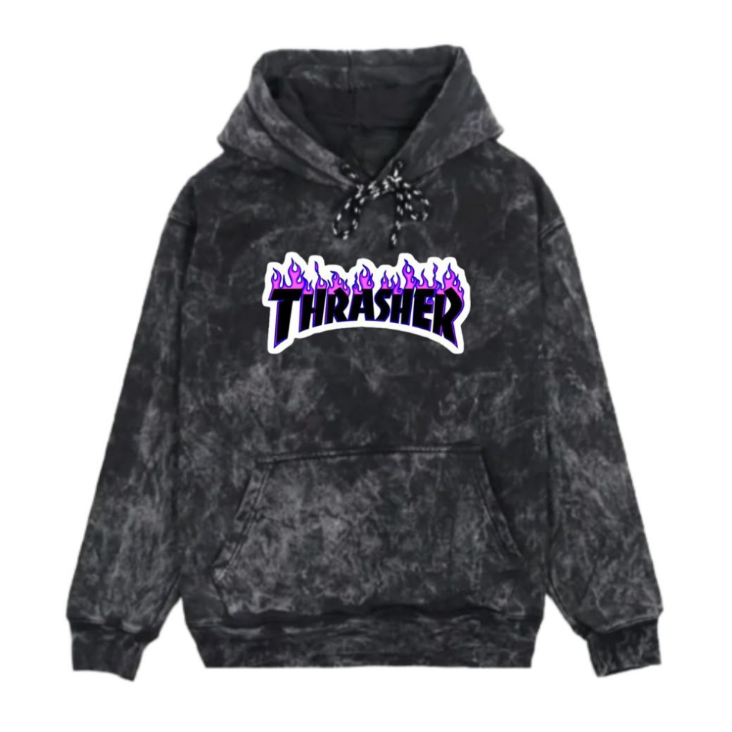 THRASHER SWEATER HOODIE SANDWASH ORIGINAL BLACK