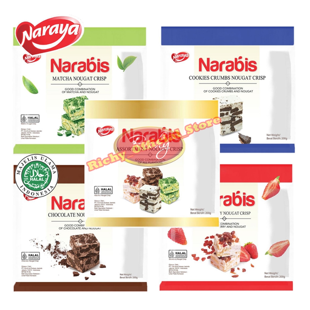

Narabis Nougat Crisp 200gr Isi 20pcs