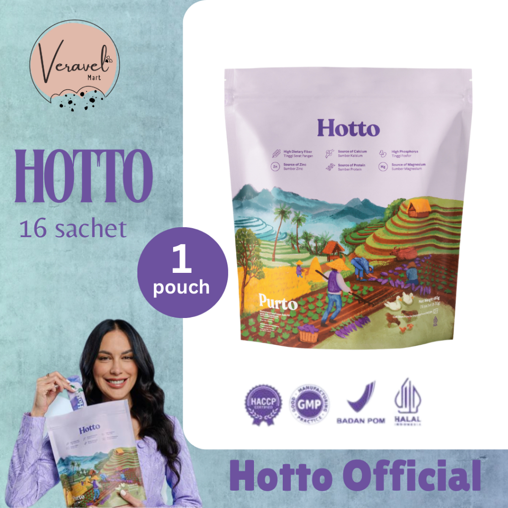 

Hotto Purto Superfood Multigrain dengan Ubi Ungu 1 pouch isi 16 sachet official original sereal oat ubi ungu sarapan sehat rendah kalori