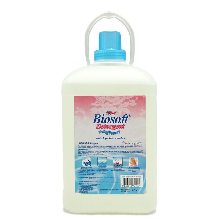 Yuri Biosoft Detergent + Softener Jerigen 3,7 Liter Yuri Biosoft Deterjen Pakaian 3,7Liter Sabun Cai