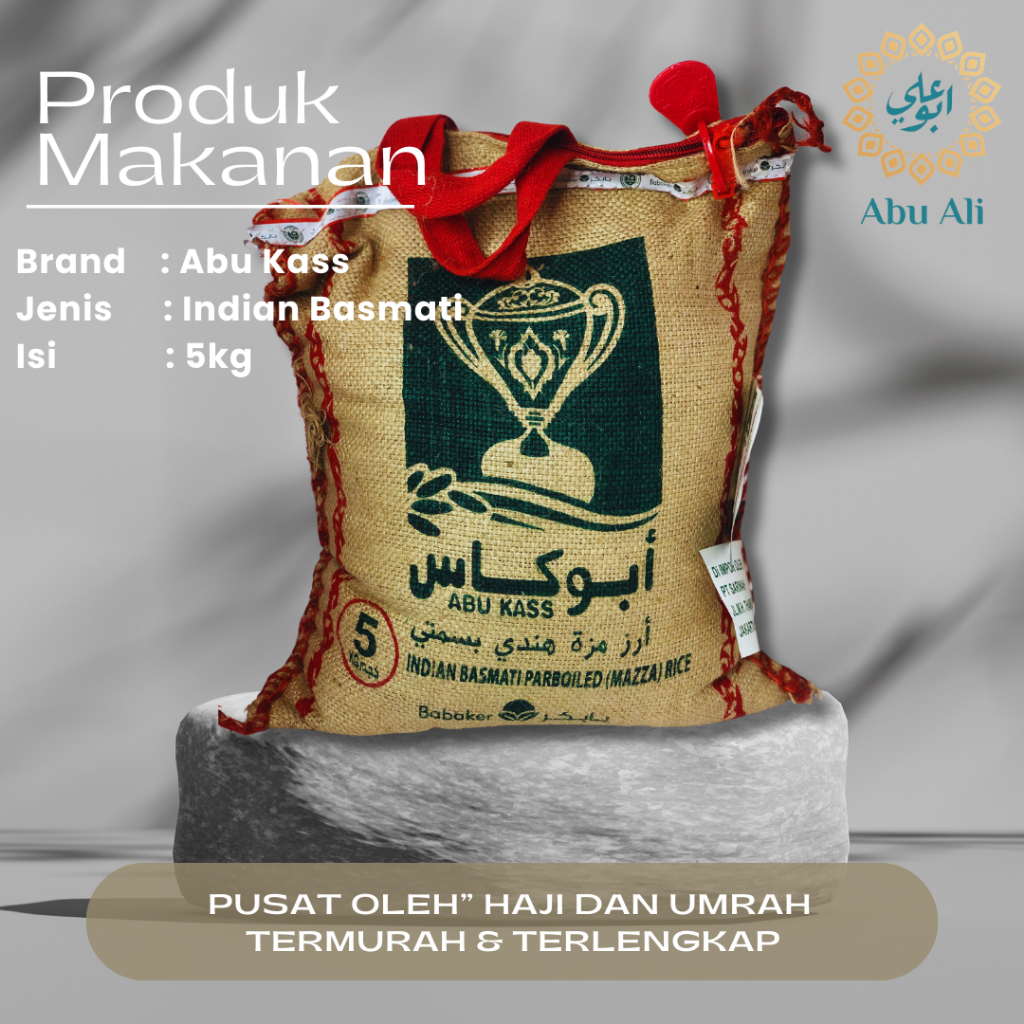 

Beras Basmati Rice Abukass 5kg Dan Kemasan 1kg (Kemasan Repack) - Original Abu Kass (100% ORGANIC)