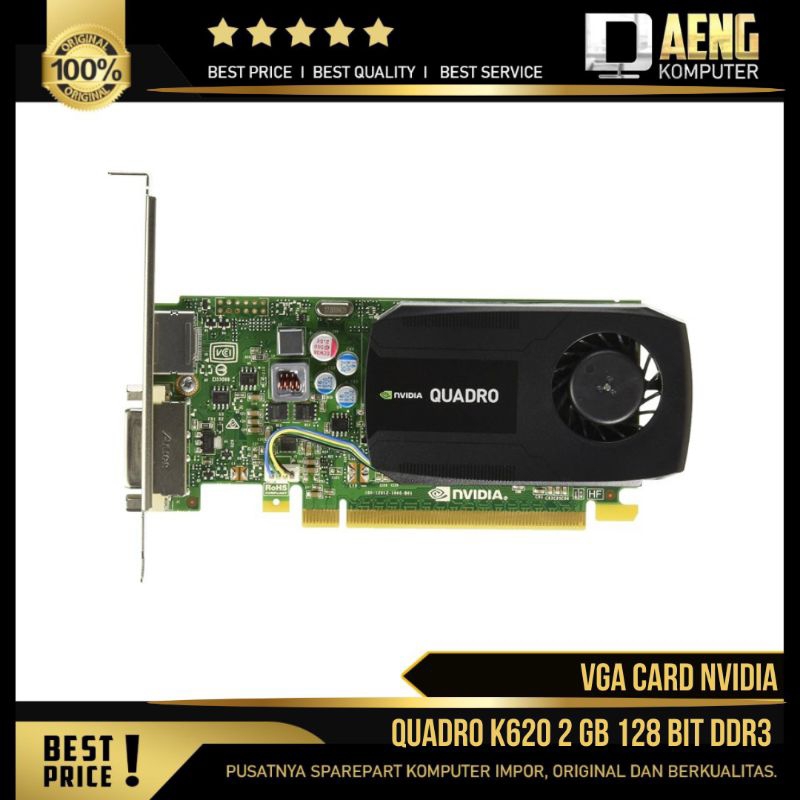VGA Card PC Desain Nvidia Quadro K620 2 GB 128 Bit DDR3 Profil PC Mini dan Pc Standar Bonus Converte