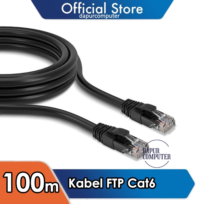 Kabel lan 100 meter outdoor cat6 siap pakai internet wifi 100m ftp meteran