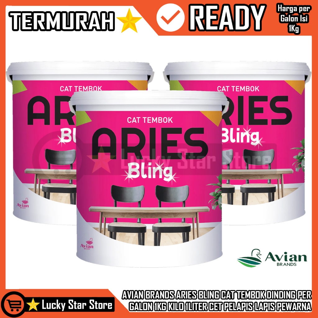 CAT TEMBOK DINDING AVIAN BRANDS ARIES BLING PER GALON 1KG KILO 1LITER CET PELAPIS LAPIS PELINDUNG PE