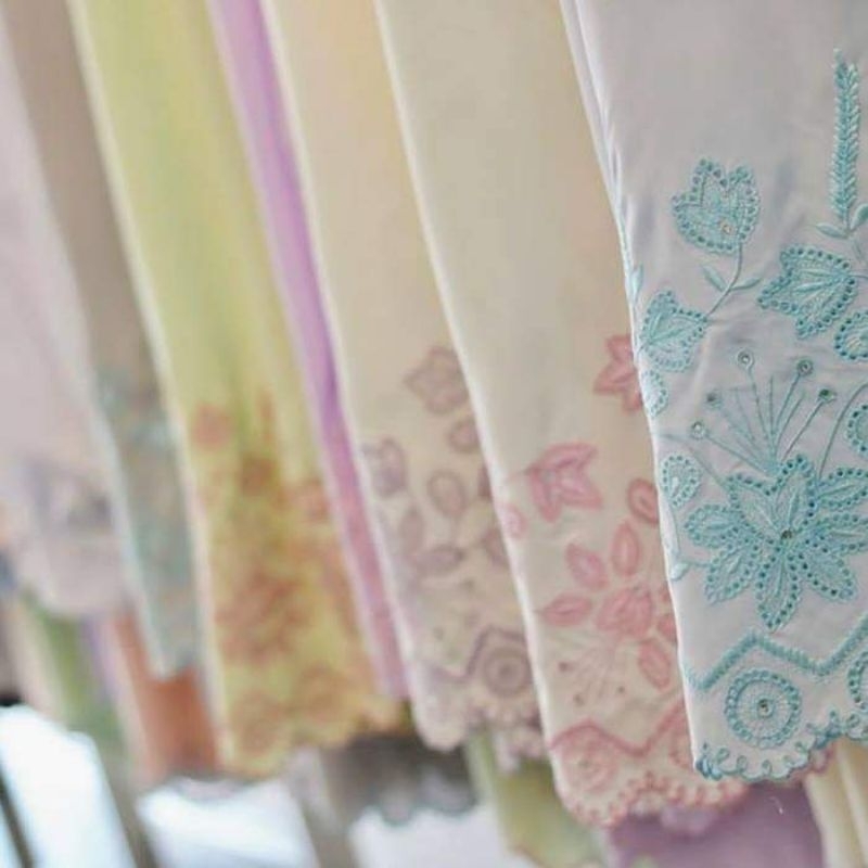 Mukena Telekung Premium Dewasa Bordir Manual Tasik KERANCANG DAUN free Tas