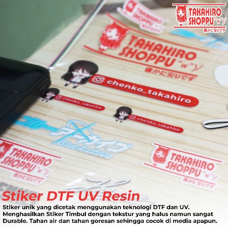

Stiker Timbul UV DTF / Decal UV Gambar Custom Bebas bahan Glossy Resin