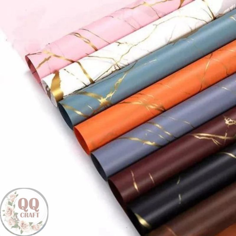 

Kertas Buket Motif Marble Flower Wrapping Paper Marble Cellophane Marble
