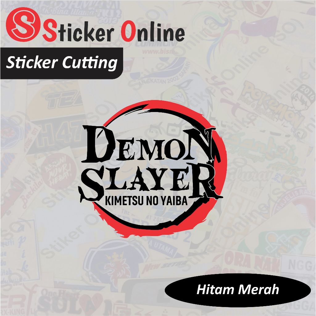 Stiker Logo Demon Slayer | Sticker Cuttting Demon Slayer Motor Mobil