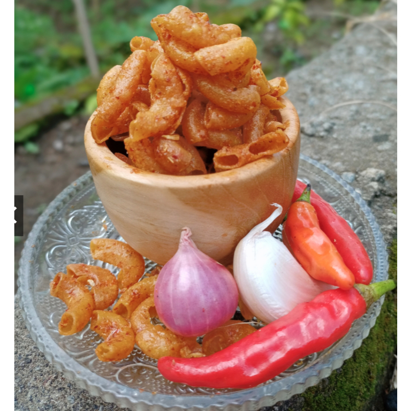 

Makaroni ciqiniqu Pedas Lombok bumbu khas ndeso kemasan 150gr