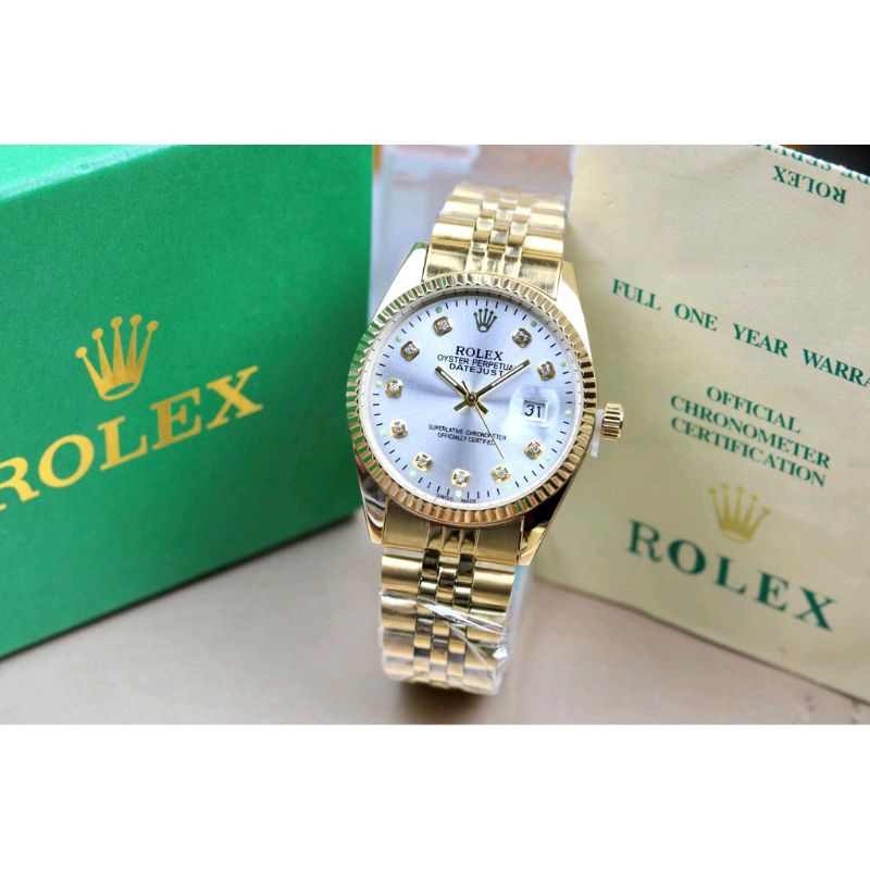 Jam Tangan wanita Rolex Rantai Tanggal Aktif R2134 Free Box Original dan Baterai Cadangan