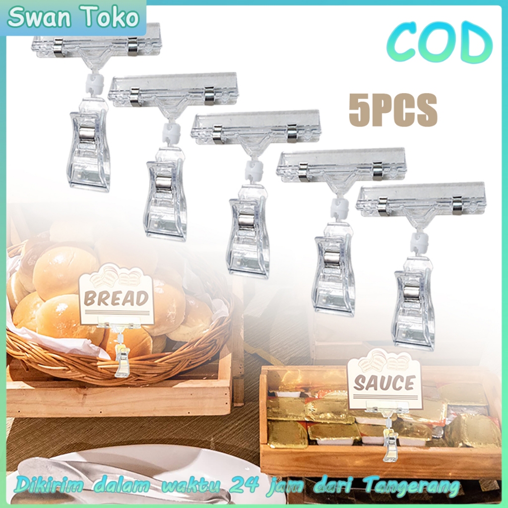 

5Pcs Jepitan Label Harga/Jepitan Harga Transparan/Penjepit Harga Price Tag/Jepitan Harga Obral