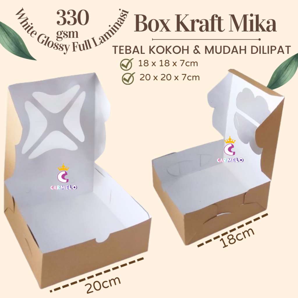 

Dus Kue Jendela Kraft/ Box Mika Window / Box Kue Mika / Dus Nasi Laminasi / Dus Jendela Laminasi / Dus Catering