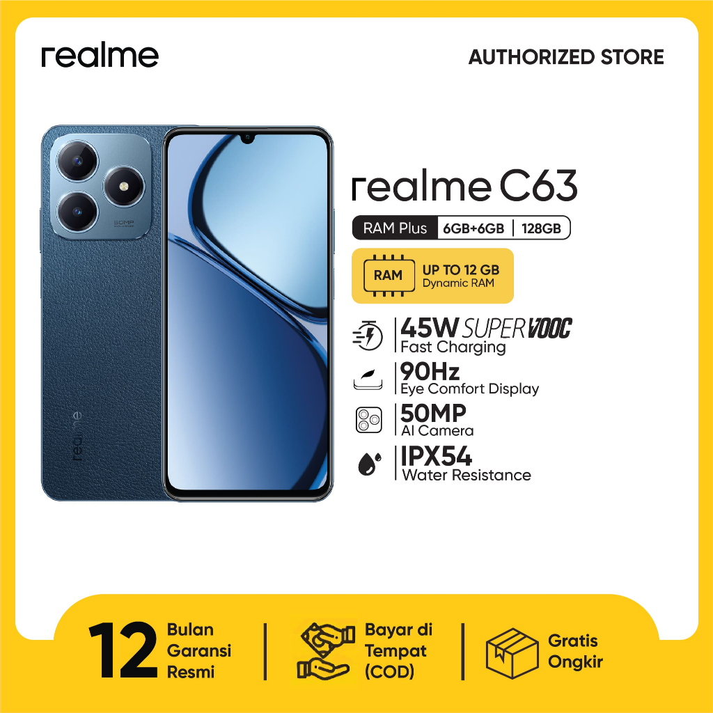realme C63 6GB+6GB* | 128GB NFC | 45W Fast Charge| 5000mAh Durable Battery | AI Boost Engine | 90Hz Eye Comfort Display | 50MP AI Camera-4