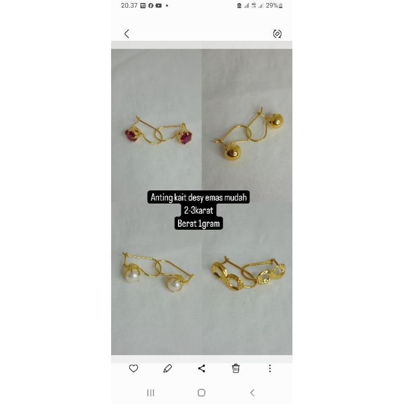 anting dewasa desy kait emas mudah 1gr