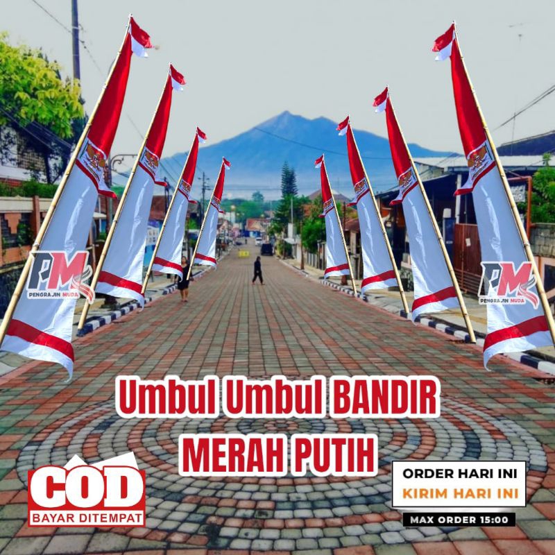 BENDERA UMBUL-UMBUL BANDIR GARUDA MERAH PUTIH UMBUL-UMBUL GARUDA PANJANG