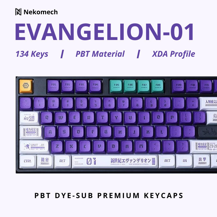Nekomech Evangelion 01 Keycaps Edition - PBT Dyesub XDA Profile Keycap Set