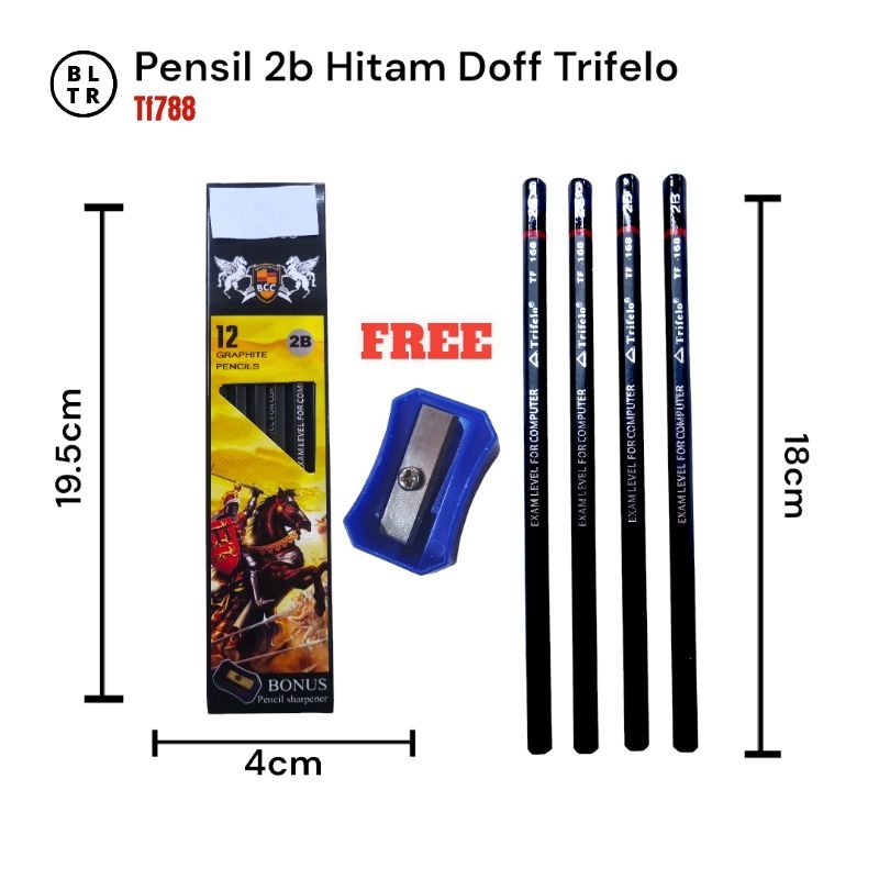 

PAK//PENSIL 2B HITAM DOFF TRIFELO FREE RAUTAN (TF168) /NEW ORIGINAL