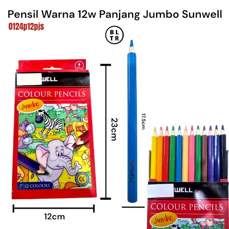 

PAK /PENSIL WARNA 12PCS PANJANG JUMBO SUNWELL (0124p12pjs) /NEW ORIGINAL