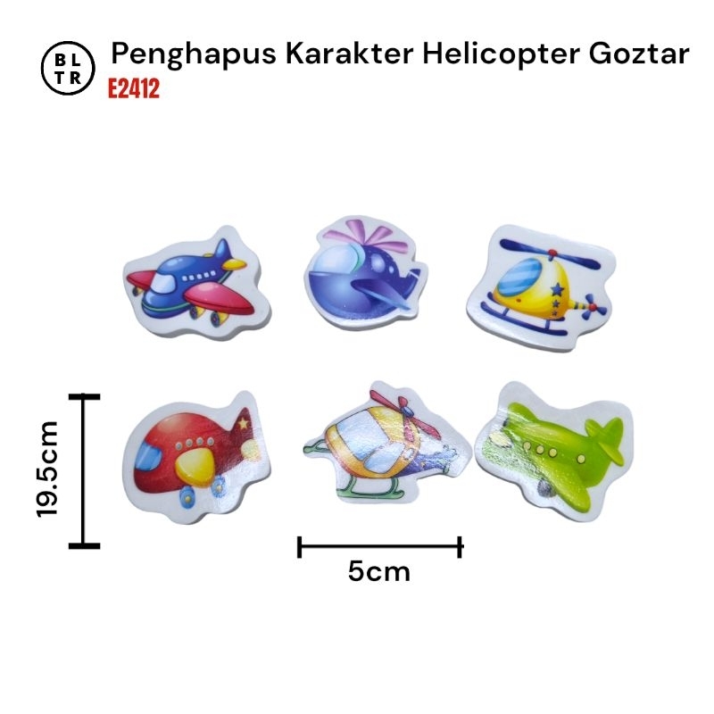 

PAK /PENGHAPUS KARAKTER HELIKOPTER 24PCS GOZSTAR (E2412) //NEW ORIGINAL