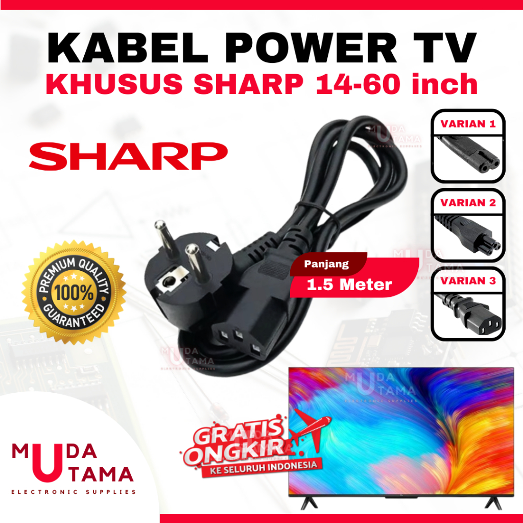 KABEL LISTRIK TV SHARP LCD LED PLASMA | COK KABEL TV LCD SHARP | COK KABEL TV LED SHARP | COK KABEL 