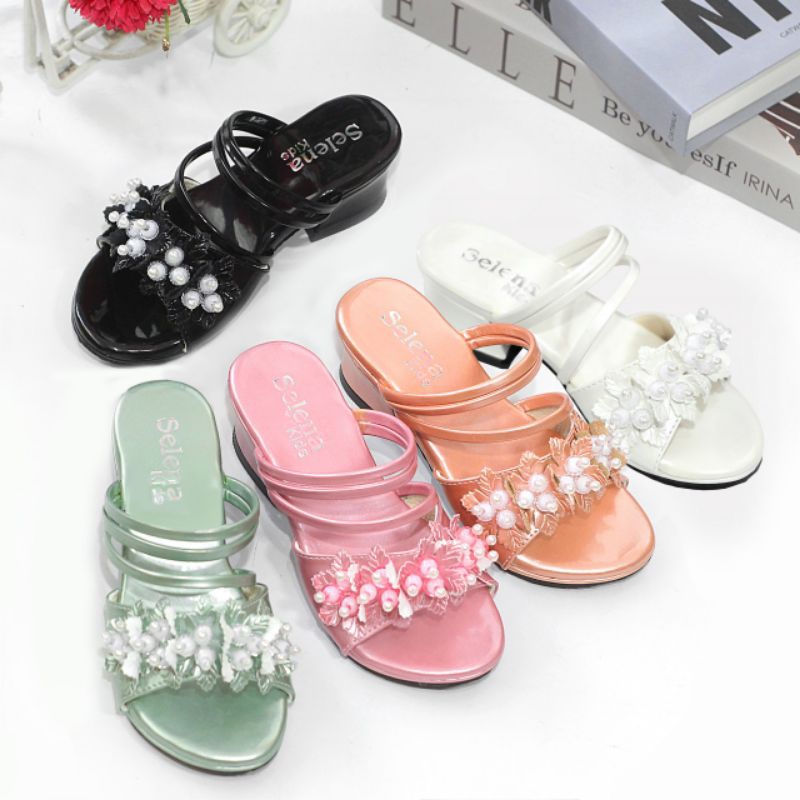 Sandal Anak Perempuan Hak Jinjit Hels Natal Terbaru 2025 Pesta Amak Sandal Anak Peremuan Hak Kaca Ti