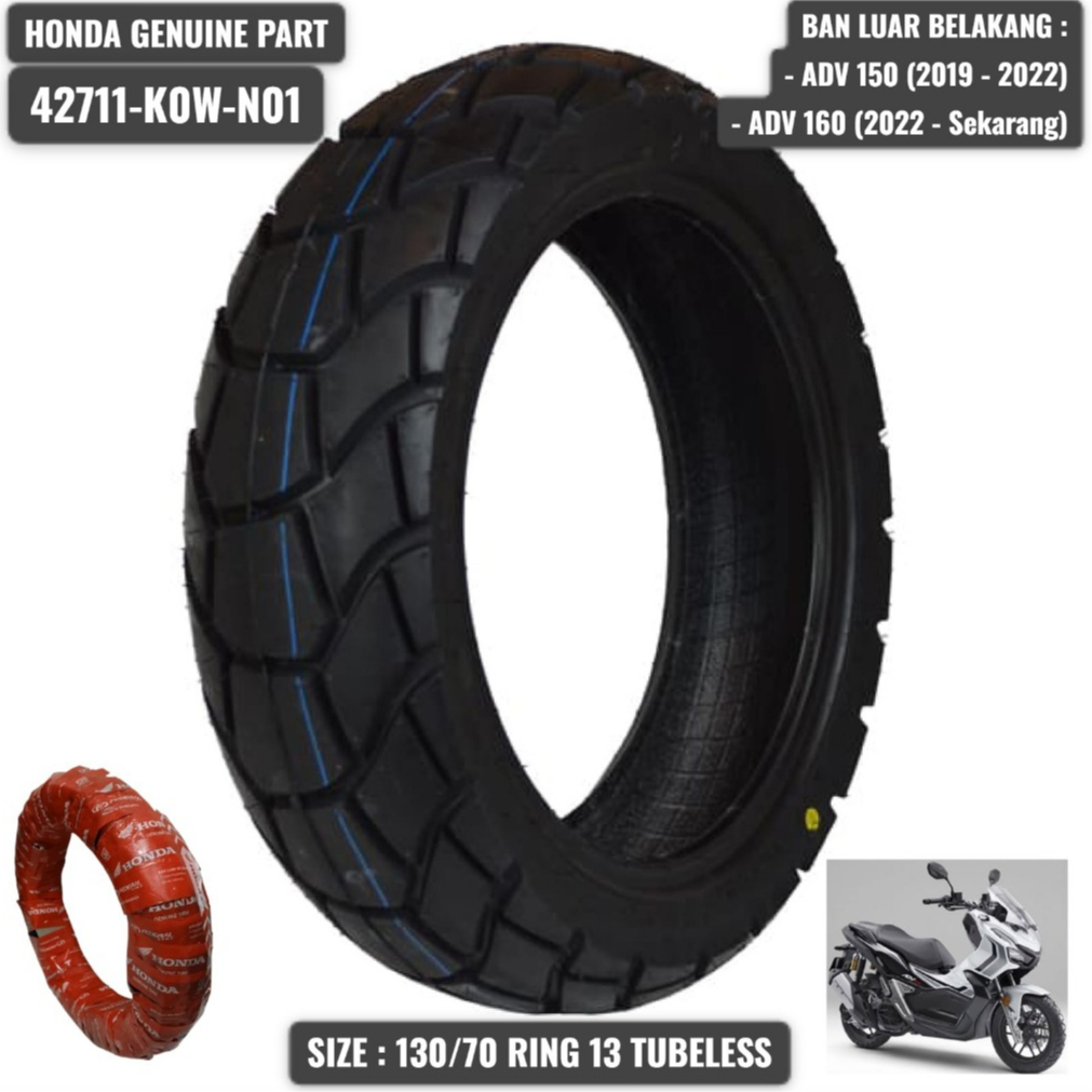 BAN LUAR BELAKANG ADV150/ADV160 130/70 RING 13 TUBELESS 42711K0WN01 ORIGINAL HONDA GENUINE PARTS