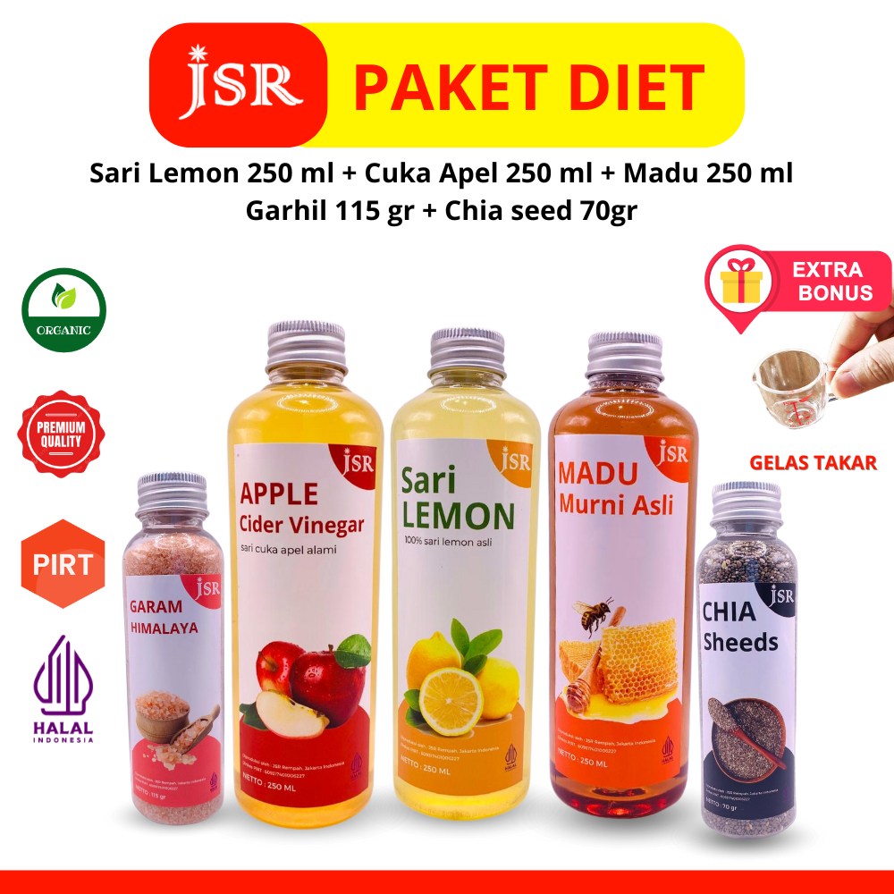 

BUNDLING DIET 2 /PAKET HEMAT 250 ML/CUKA APEL/SARI LEMON/MADU/CHIA/GARHIL