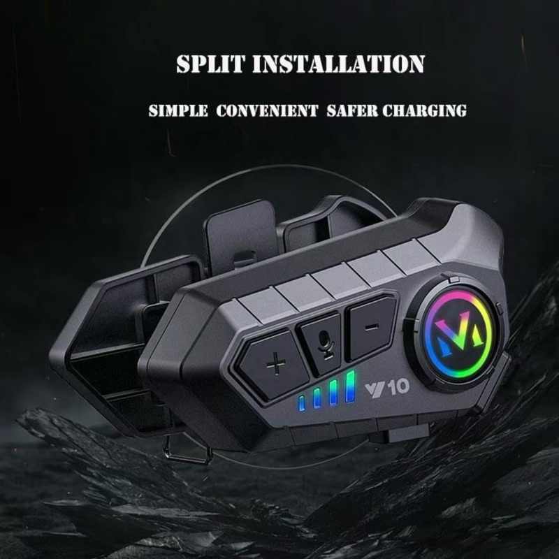 Intercom Y10 Helmet Headset Bluetooth Waterproof Helm Motor Full Face/Half Face Intercom 5.3