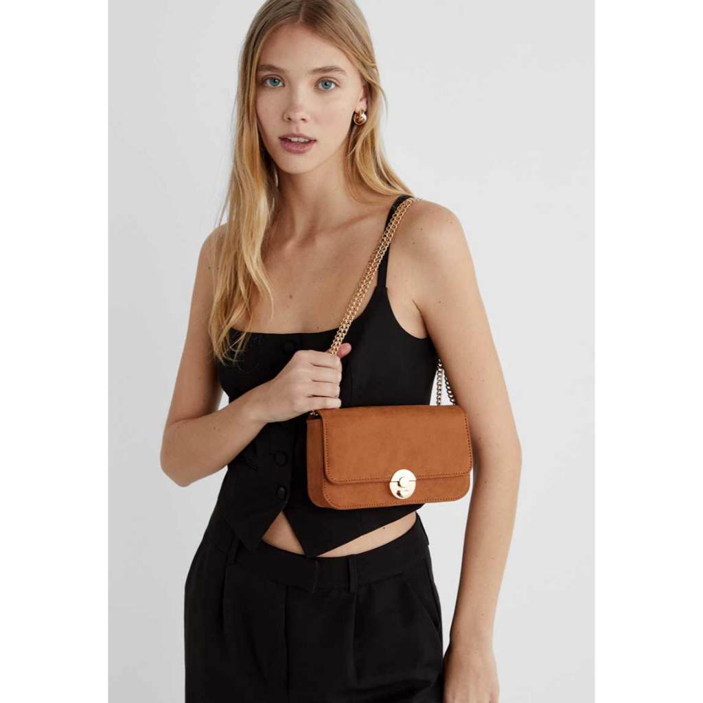 Tas Selempang Wanita Stradivarius Synka Sling Bag Mini PU Leather Muat HP 7 Inch Elegant – Factory O