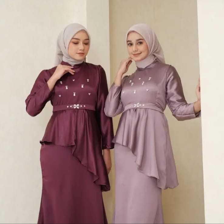 Jamila Dress Satin Premium Baju Kondangan Elegan Dress Bridesmaid Simple Baju Muslimah Pesta