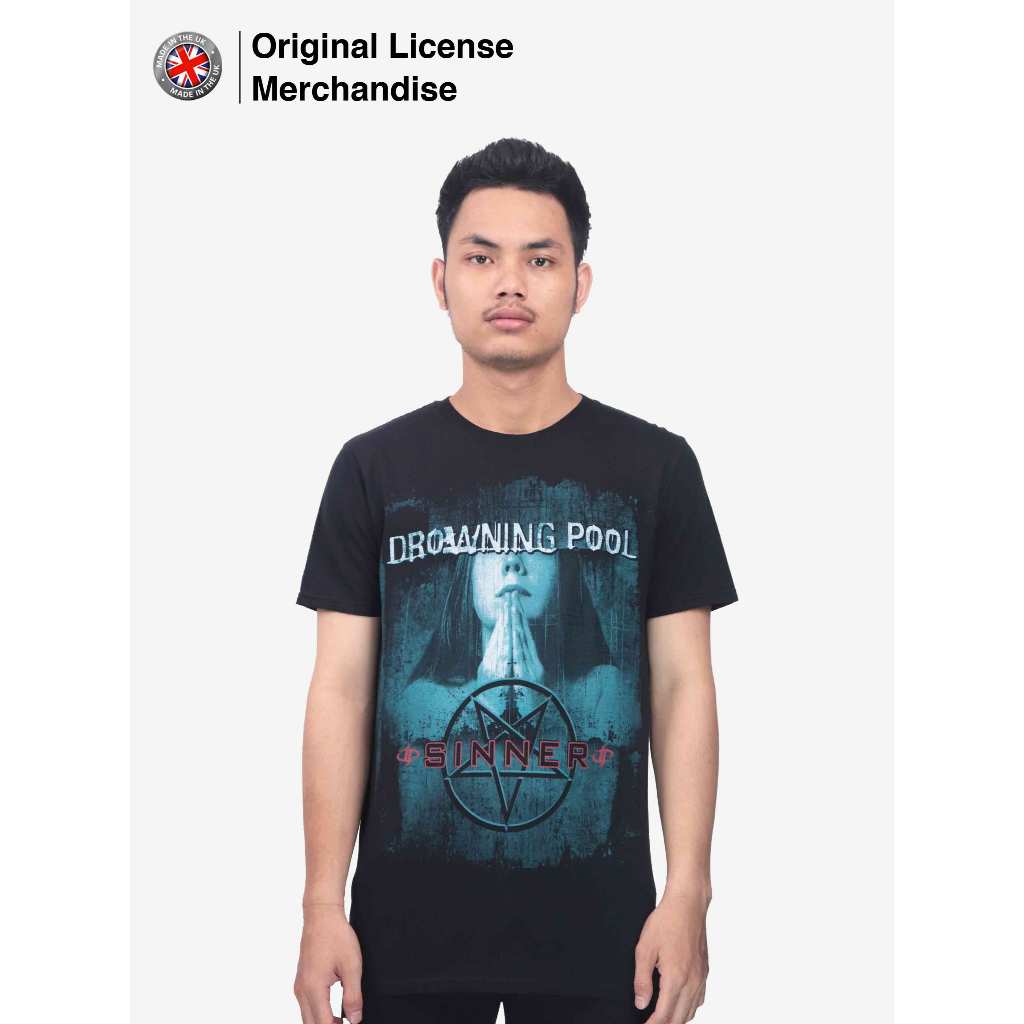 Kaos Baju Tshirt Gildan Softstyle Cotton Pria Unisex Band Musik Original DROWNING POOL Unlucky Sinne