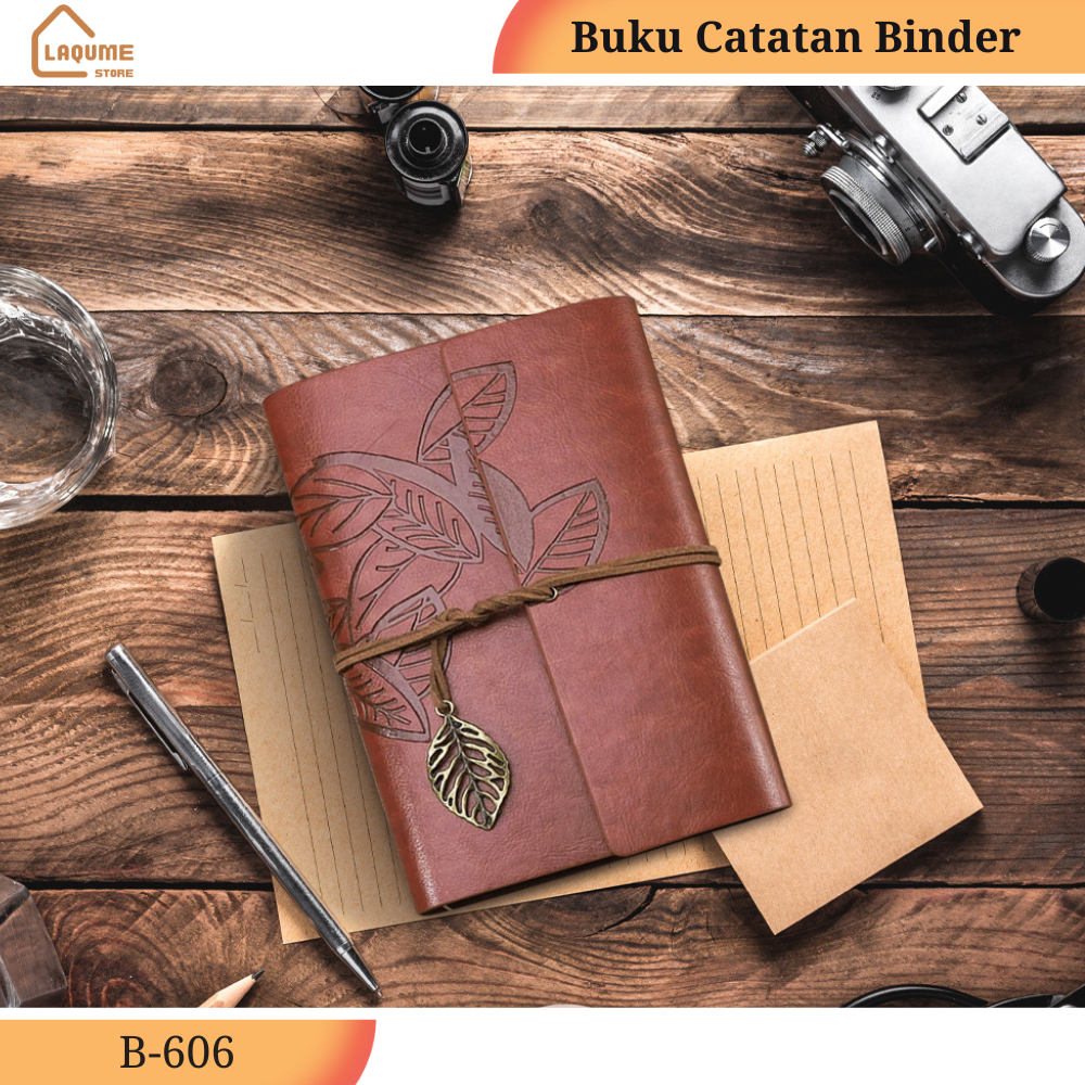 

Buku Catatan Binder Kulit Notebook Retro Leaf Cover