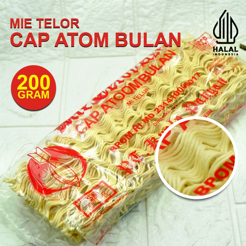 

Mie Telor Instan Asli Cap Atoom Bulan Instant Kemasan Isi 200gram Halal BPOM RI