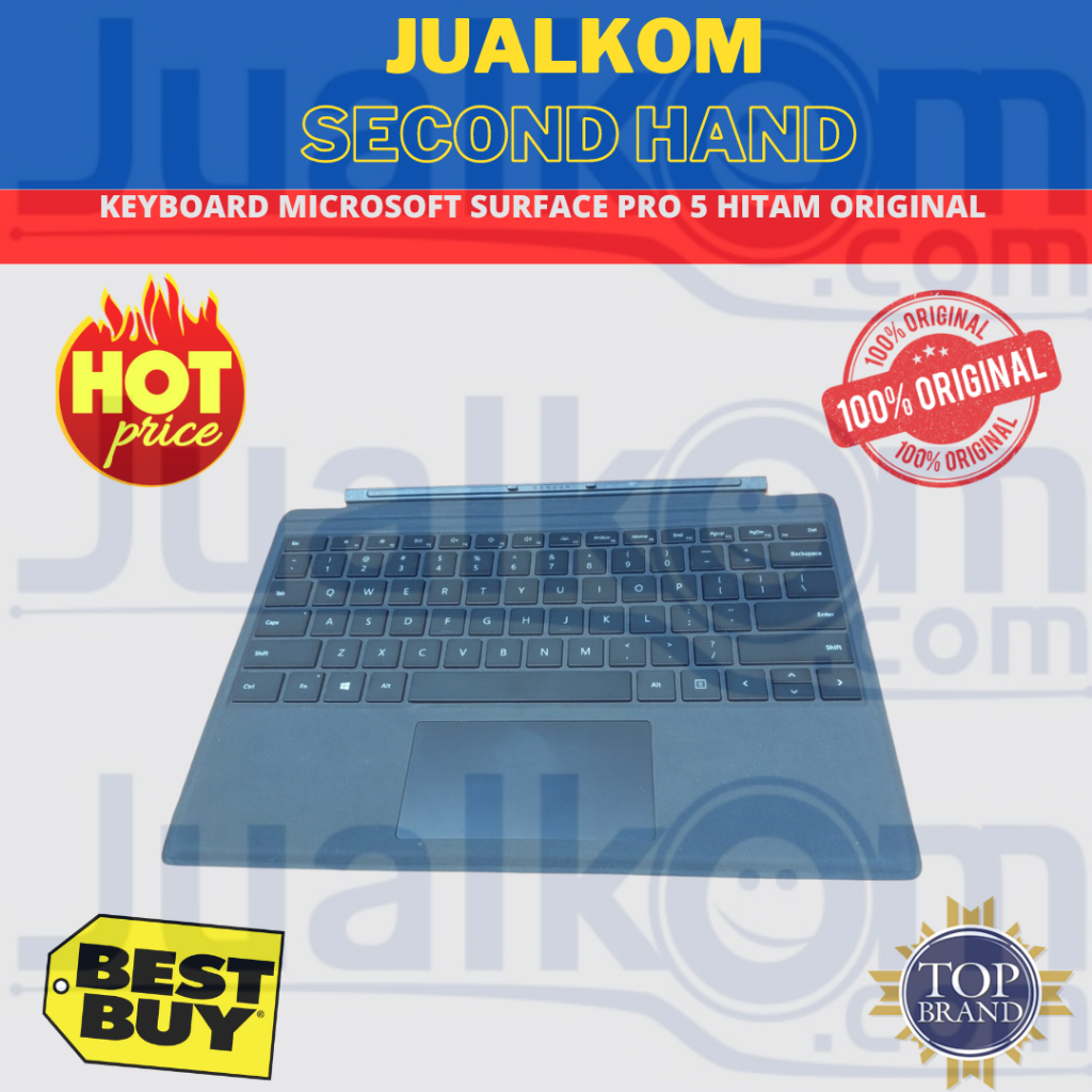 ORIGINAL KEYBOARD MICROSOFT SURFACE PRO 5 ASLI HITAM