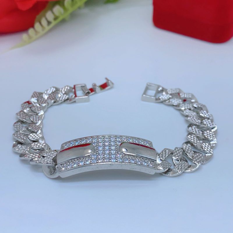 Gelang Silver Lapis Emas Putih Anti Karat Titanium Xuping  Set Perhiasan Wanita