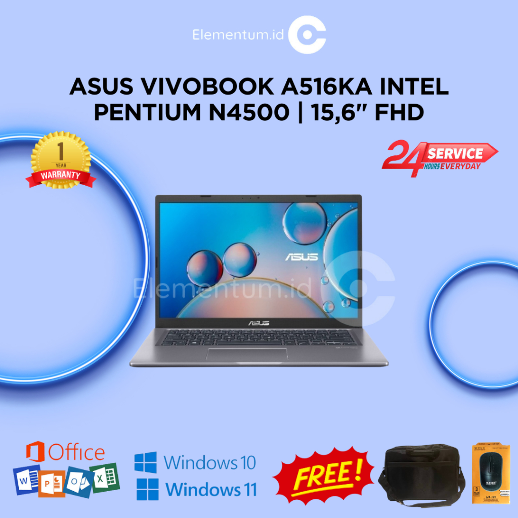 ASUS VIVOBOOK A516KA INTEL PENTIUM N4500 | 4GB 256SSD | 15,6" FHD