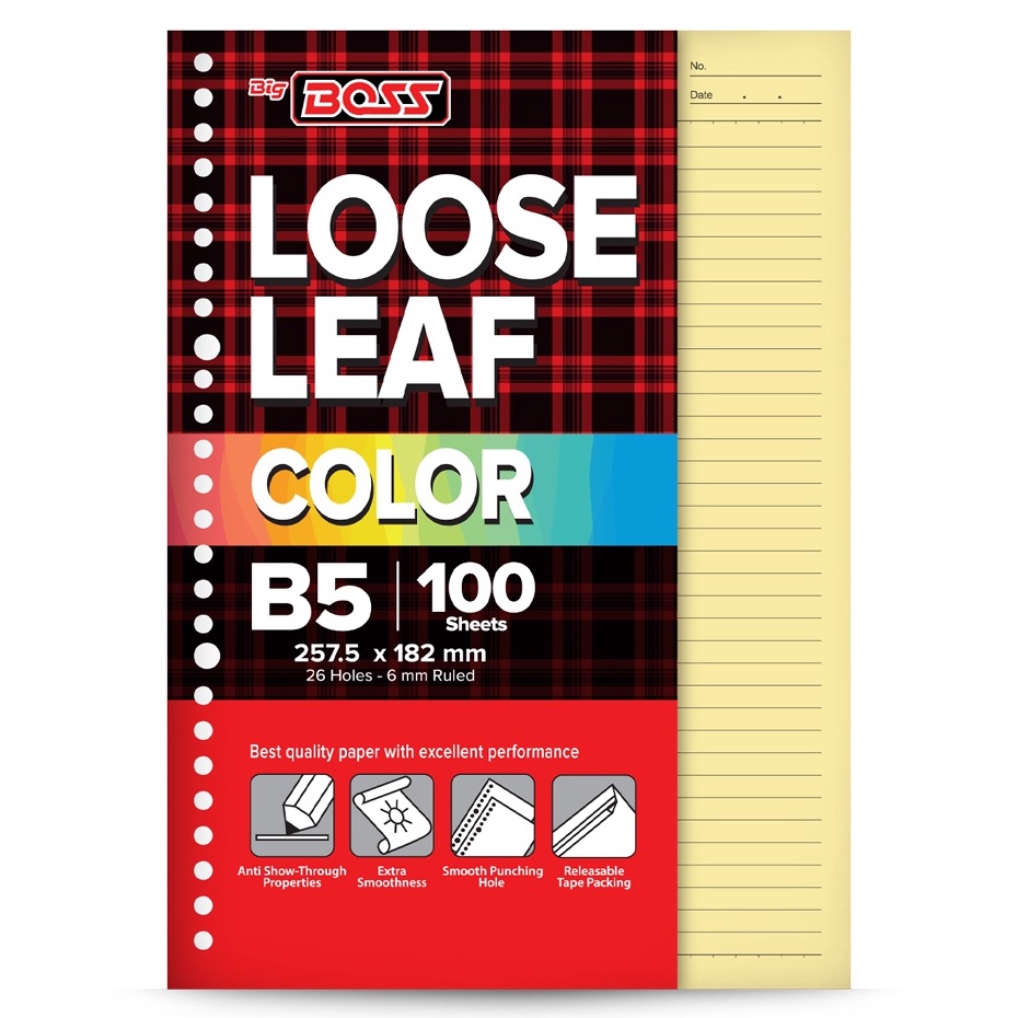 

BigBoss Loose Leaf B5 1 Lembar Rainbow BBO LL 1 B5 RBW